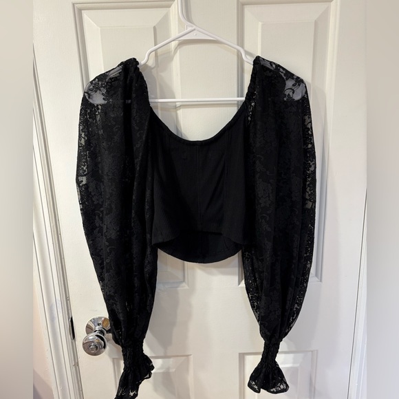 Urban Outfitters Black Lace Going Out Top - Picture 3 of 3